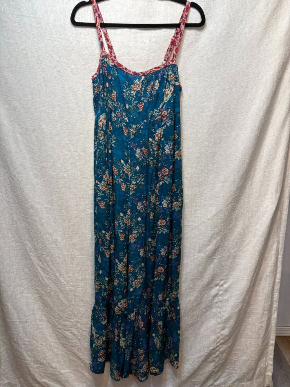 Natural Life Wide-Leg Floral Bloom Ruffle Jumpsuit Small Oversized
